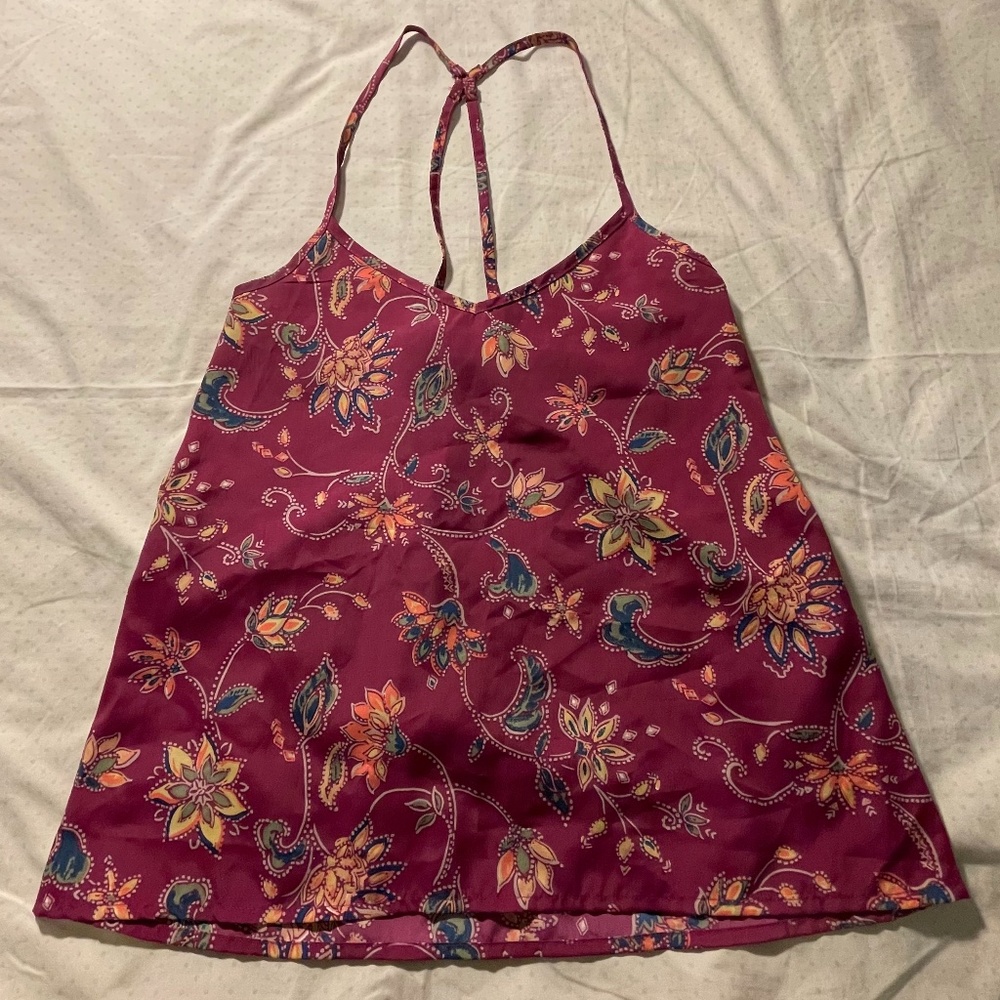 Floral Magenta Tank Top
